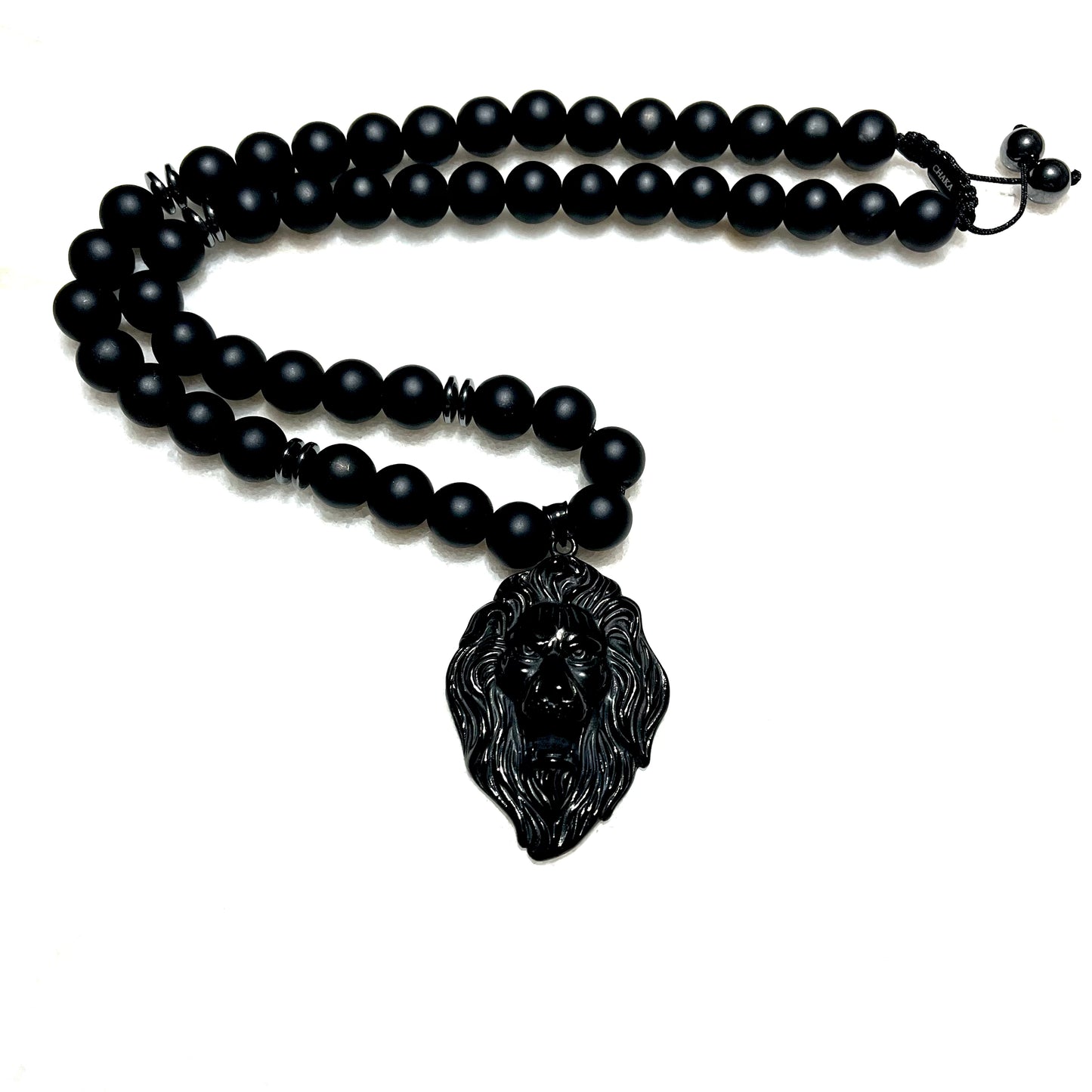 Copy of Red Fire Judah Lion Onyx Necklace(8mm) Chaka Beads