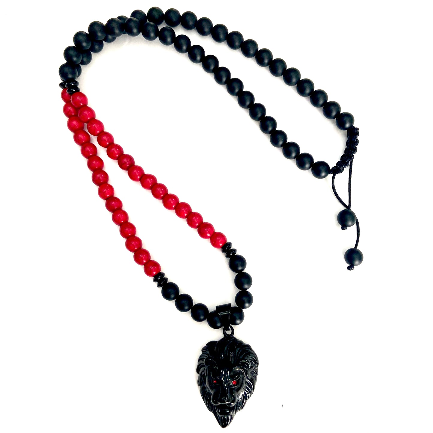 Red Fire Judah Lion Onyx Necklace(8mm) Chaka Beads